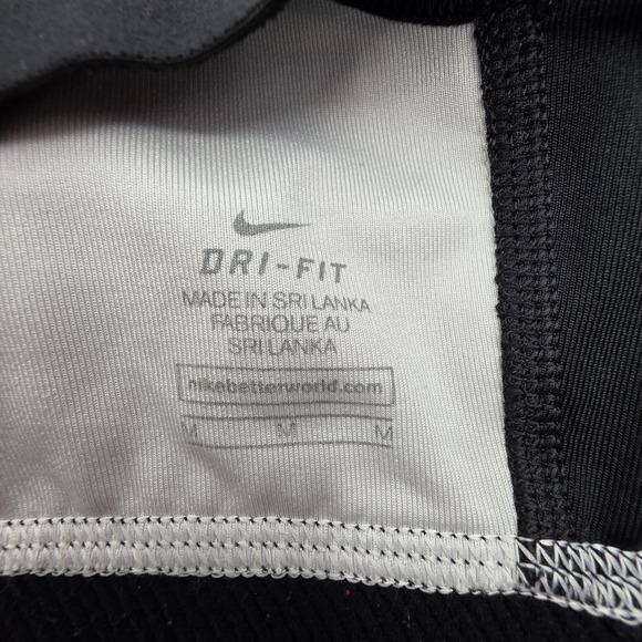 Nike Womens Dri-FIT Racerback Sports Bra Black Perforated Swoosh Size Medium - Picture 4 of 6